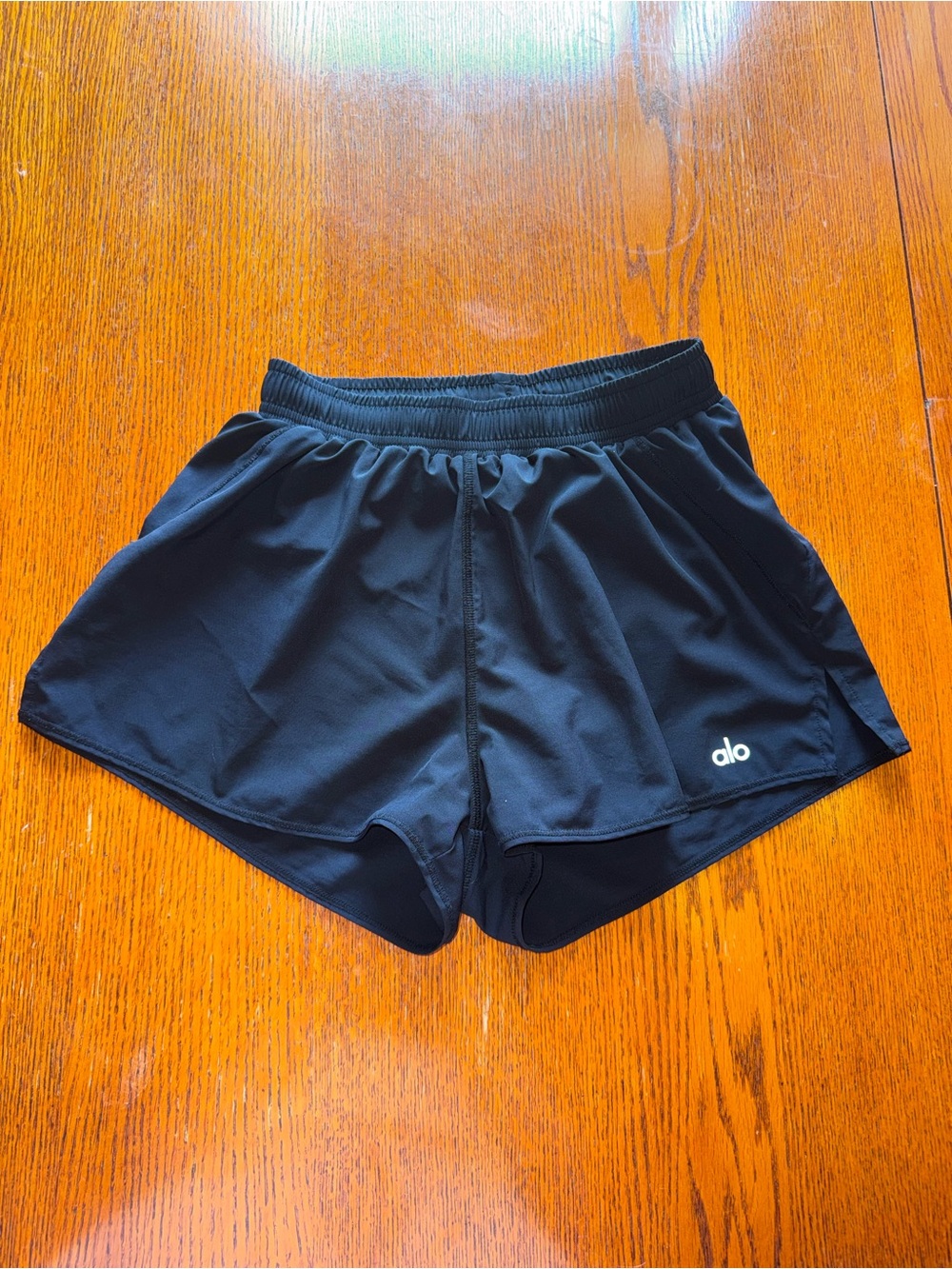 Alo Yoga Black Stride Running Shorts